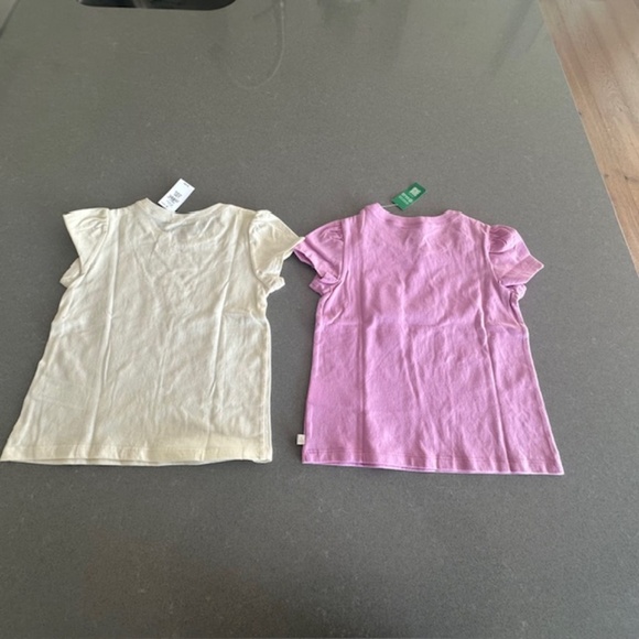 New-2 Gap 5 Years 5T Bear Theme & Apple Cotton T-Shirts Pink and Cream - Picture 6 of 6